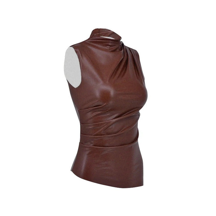 Dame ærmeløs bodycon tanktop, sort, rund hals, minimalistisk look, perfekt til afslappede og stilfulde outfits