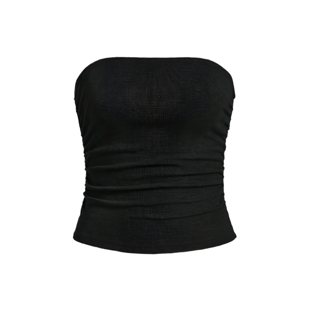 Dame Off-Shoulder Ærmeløs Fitted Top - Brun