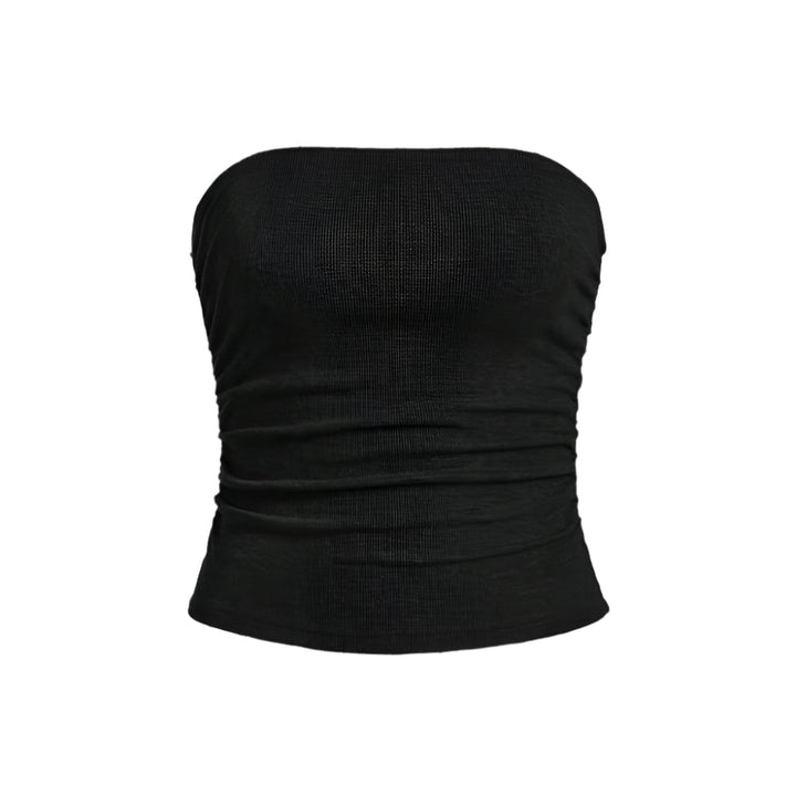 Dame Off-Shoulder Ærmeløs Fitted Top - Brun