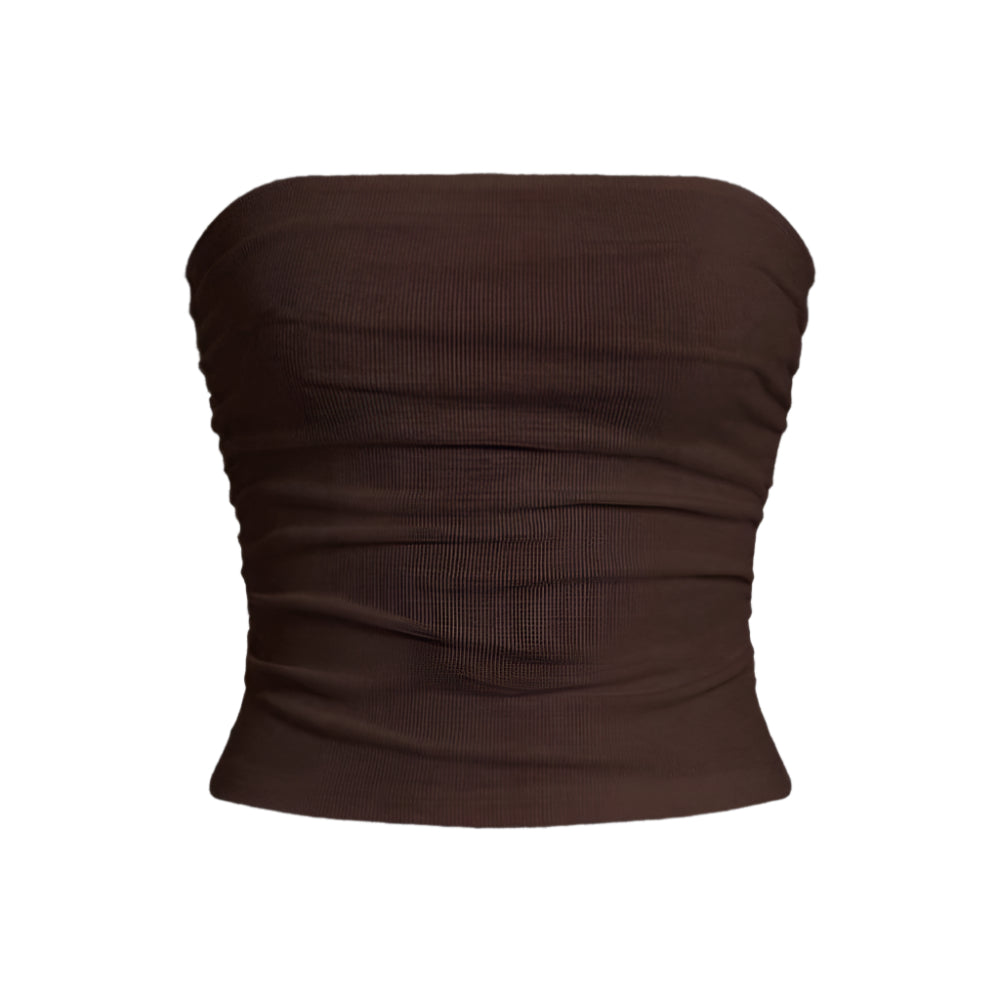 Dame Off-Shoulder Ærmeløs Fitted Top - Grå