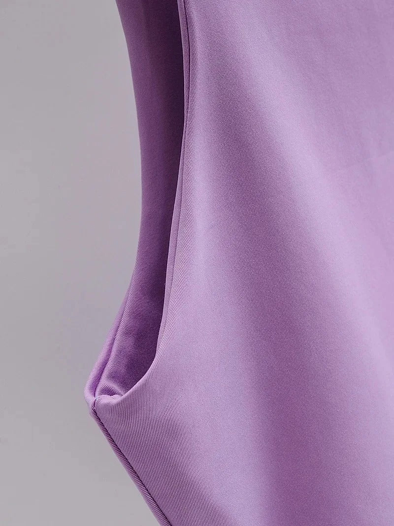 Dame tank top med O-hals, slim fit, i beige, glat stof, stilfuld og alsidig til garderoben.