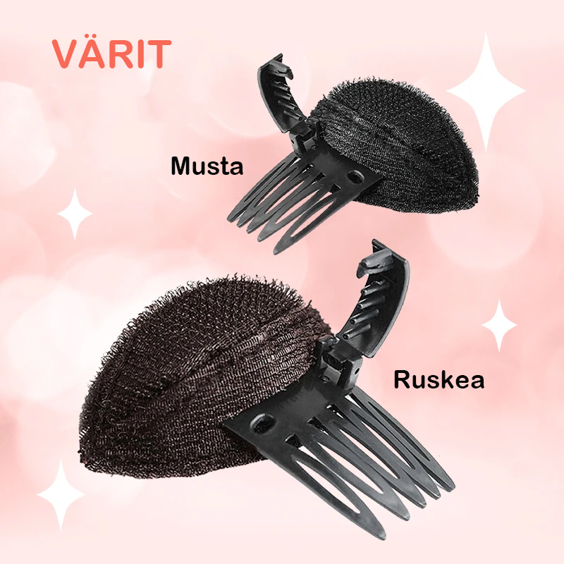 Dame hårpude, sort og brun, giver volumen til frisurer, nem at fastgøre, perfekt tilbehør til frisurer