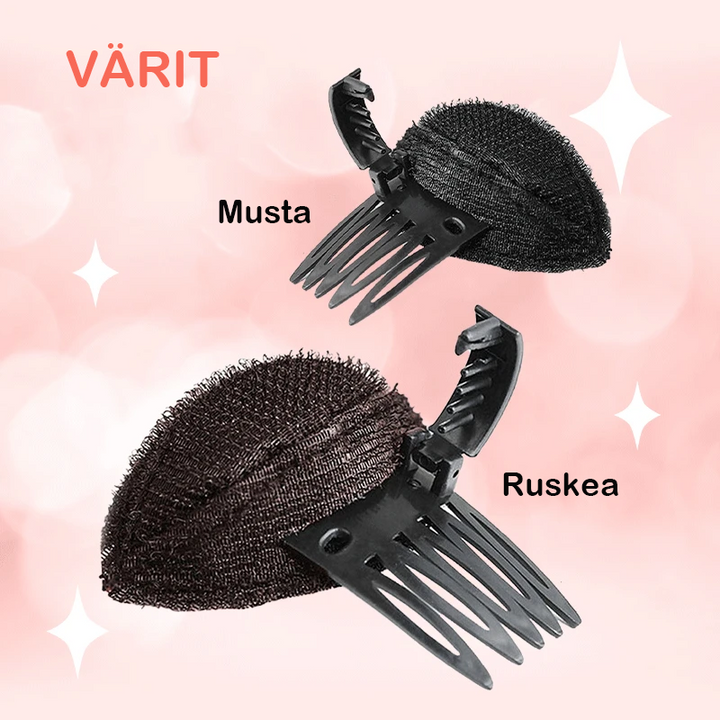 Dame hårpude, sort og brun, giver volumen til frisurer, nem at fastgøre, perfekt tilbehør til frisurer