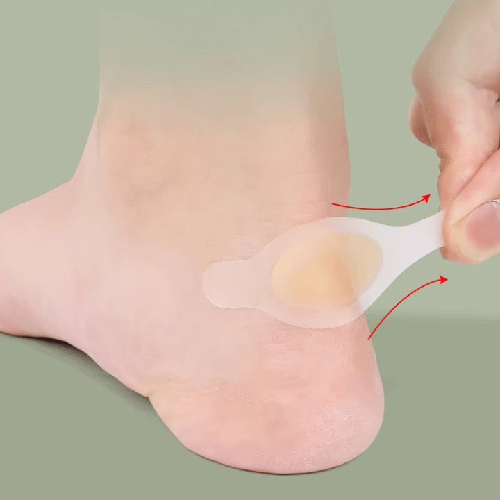 Dame hydrokolloid gelplaster til hæl, ergonomisk design, nem påføring, smertelindring, hudvenlig.