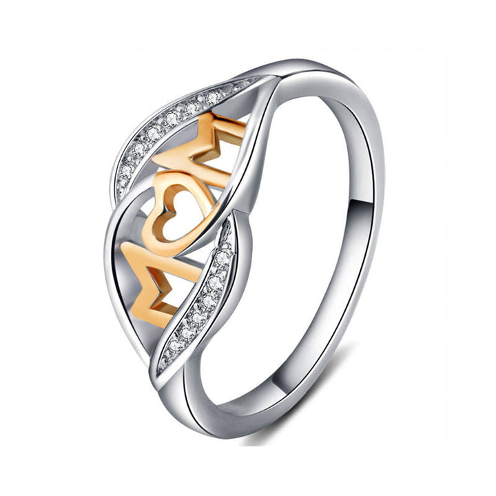 Dame elegant mor-ring, rosaguld med zirkon-detaljer, elegant skinnende finish, ideel gave til mor.