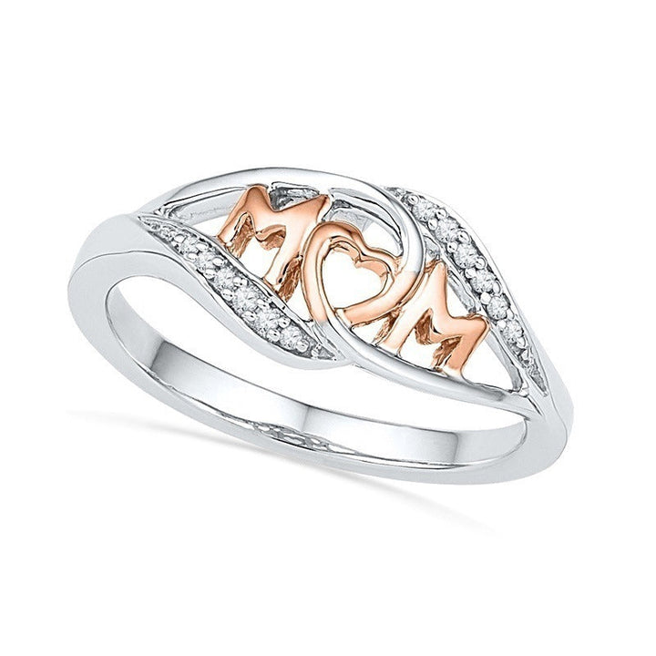 Dame elegant mor-ring, rosaguld med zirkon-detaljer, elegant skinnende finish, ideel gave til mor.