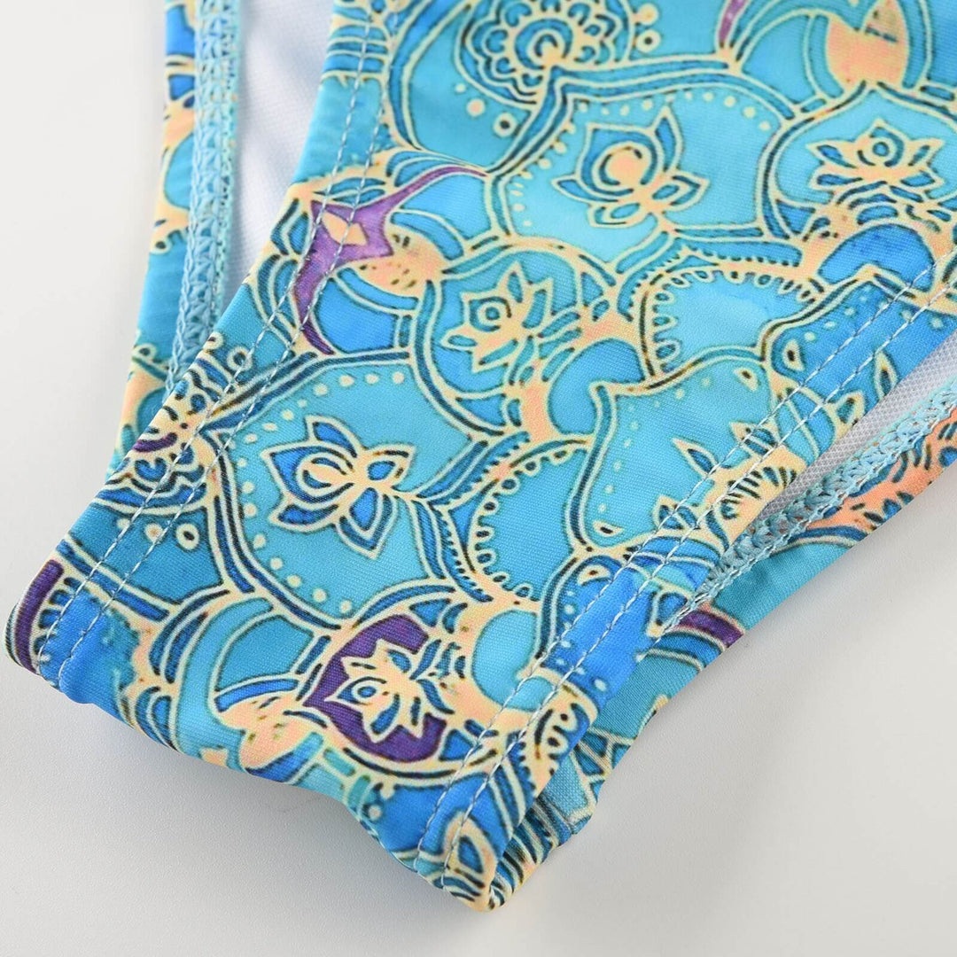 Dames tweedelige bikini, sneldrogend, afneembare cups, bloemenprint, gestreept, zomerse zwemkleding, strandmode.