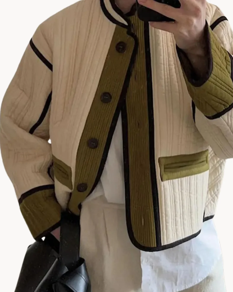 Dame forårsjakke, mønstret design, stilfuldt valg