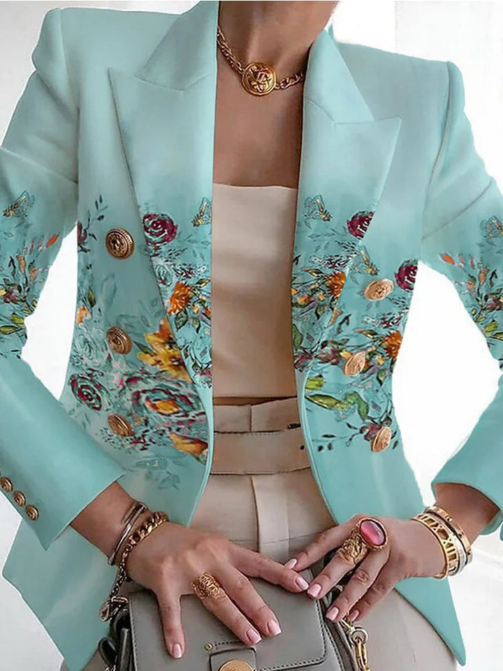 Dame let blazer forfra: elegant, alsidig, tidløst snit, sofistikeret design, passer til hverdag og fest.