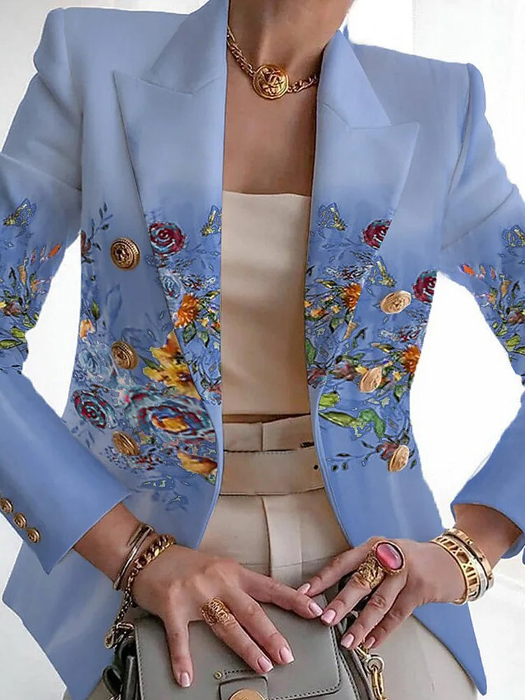 Dame let blazer forfra: elegant, alsidig, tidløst snit, sofistikeret design, passer til hverdag og fest.