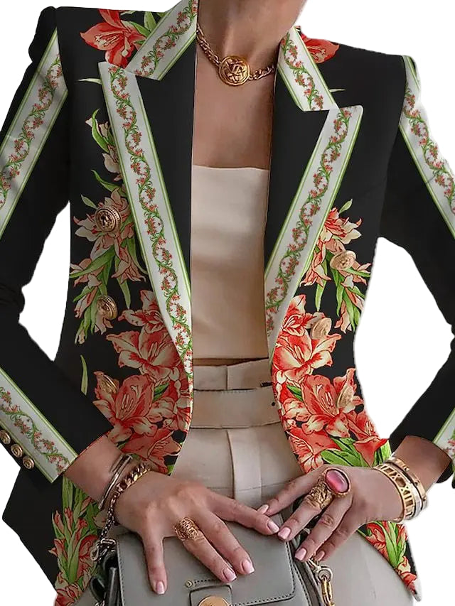 Dame let blazer forfra: elegant, alsidig, tidløst snit, sofistikeret design, passer til hverdag og fest.