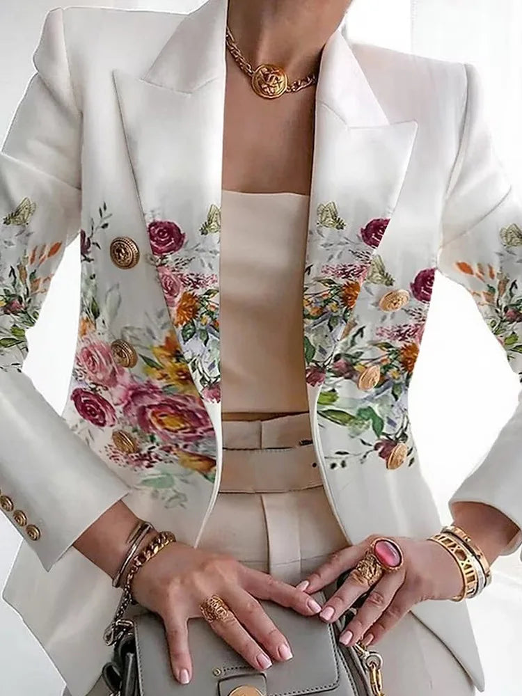 Dame let blazer forfra: elegant, alsidig, tidløst snit, sofistikeret design, passer til hverdag og fest.