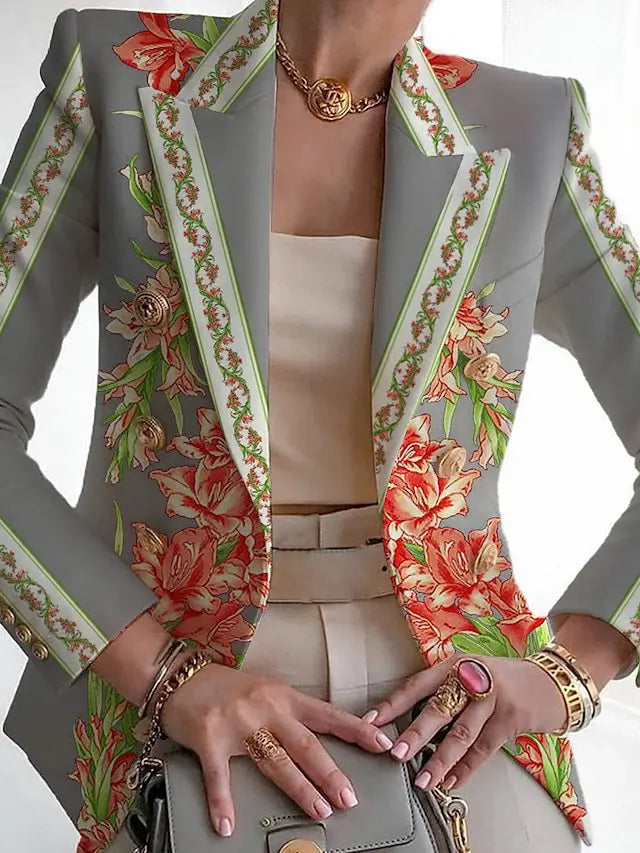 Dame let blazer forfra: elegant, alsidig, tidløst snit, sofistikeret design, passer til hverdag og fest.