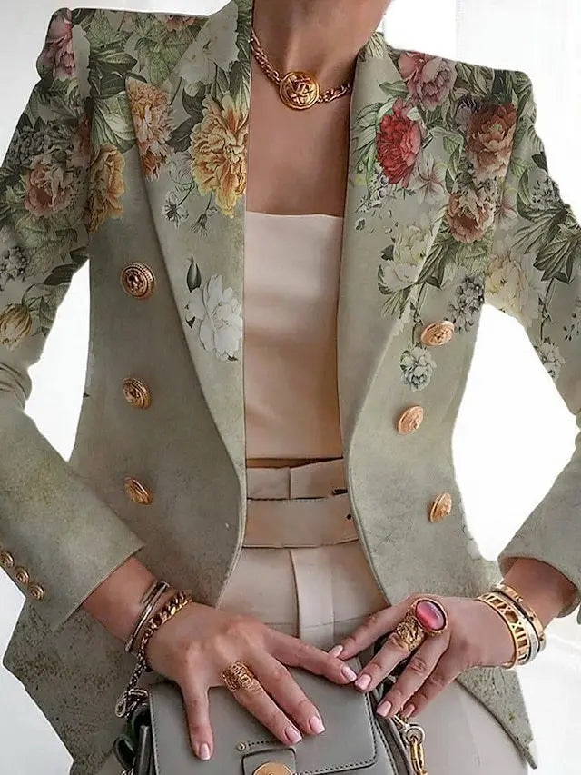 Dame let blazer forfra: elegant, alsidig, tidløst snit, sofistikeret design, passer til hverdag og fest.