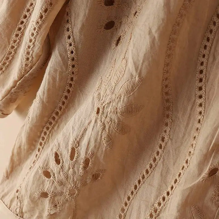 Dame let og luftig broderet vest, ærmeløs, detaljerede udskæringer, afslappet pasform, alsidig stil