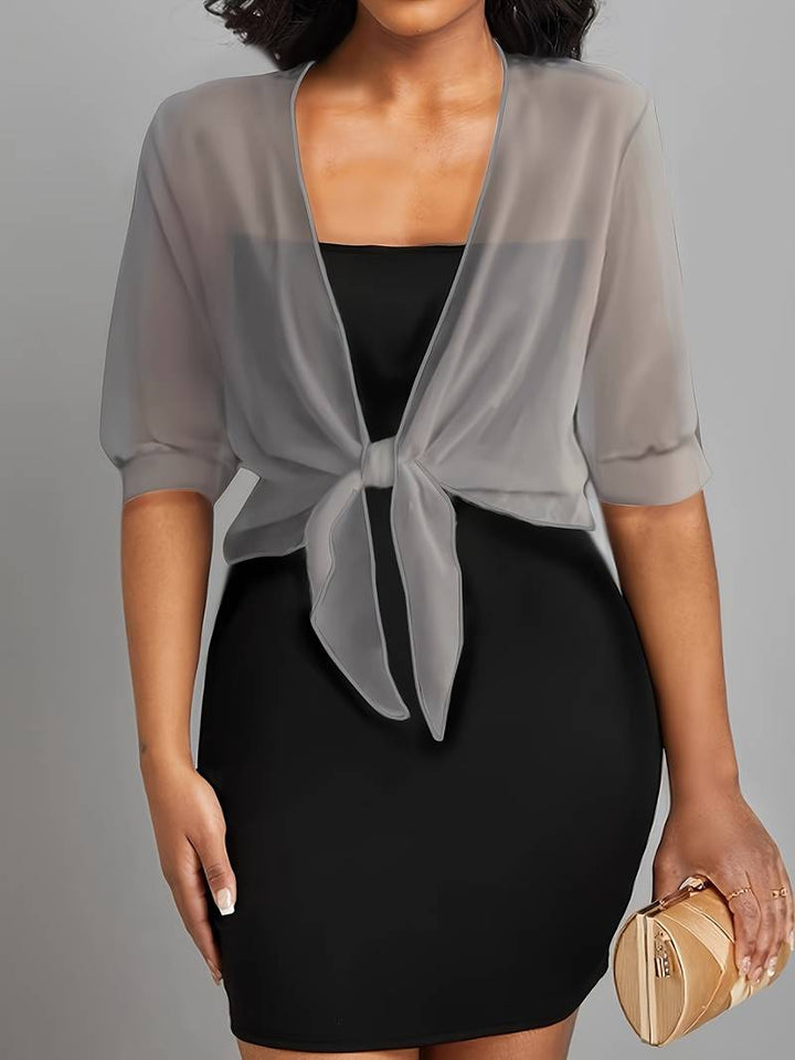 Dame let bomuldsbluse, åben front, luftigt og åndbart design, perfekt til forårs- og sommeroutfits.