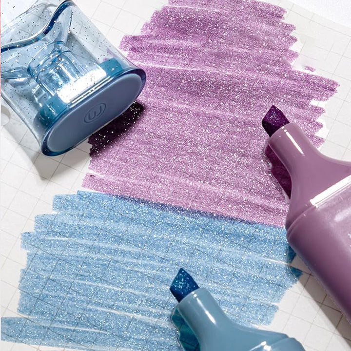 Dame glitter mærkepenne sæt, farverige og glitrende, perfekt til at udtrykke kreativitet.