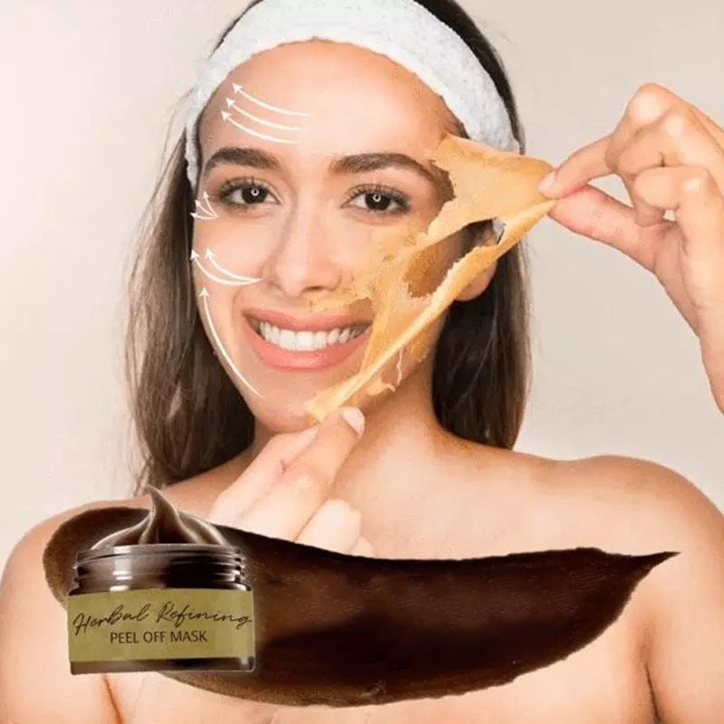 Kvinderens opklarende ginseng peel-off ansigtsmaske, guldfarvet gel lysner og renser huden for en strålende glød.