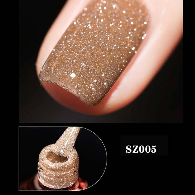 Dame høj-densitet glitter gel polish, skinnende pink nuance, 8 ml flaske, elegant gel neglelak til hjemmebrug.
