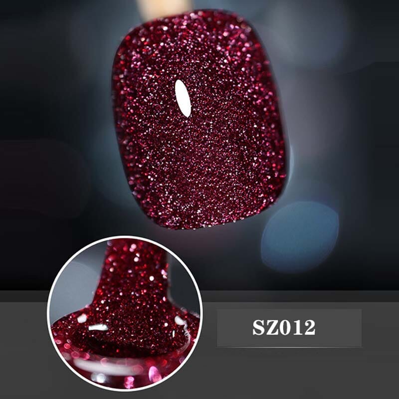 Dame høj-densitet glitter gel polish, skinnende pink nuance, 8 ml flaske, elegant gel neglelak til hjemmebrug.