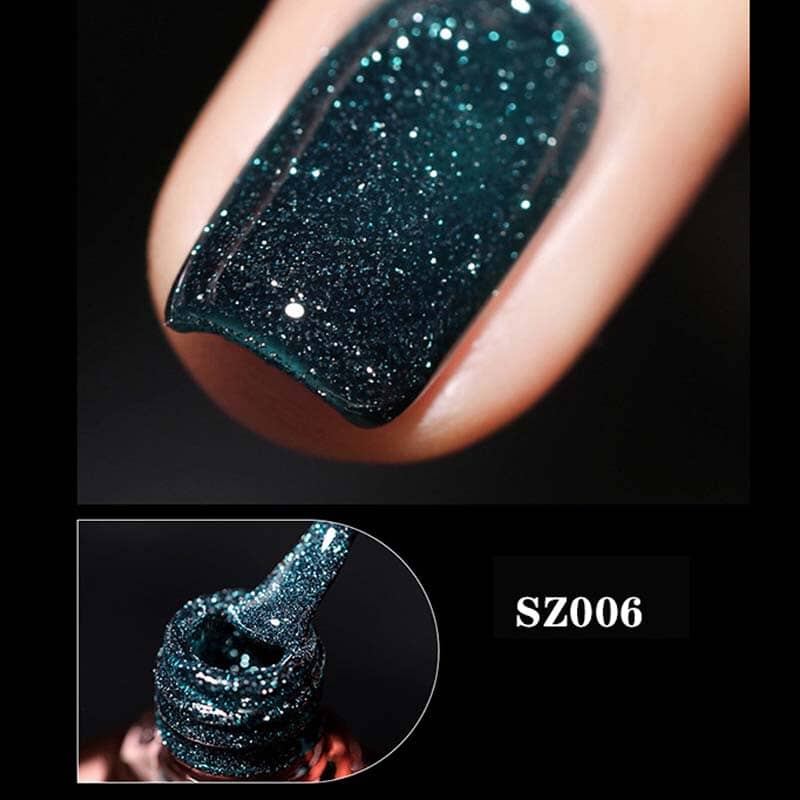 Dame høj-densitet glitter gel polish, skinnende pink nuance, 8 ml flaske, elegant gel neglelak til hjemmebrug.
