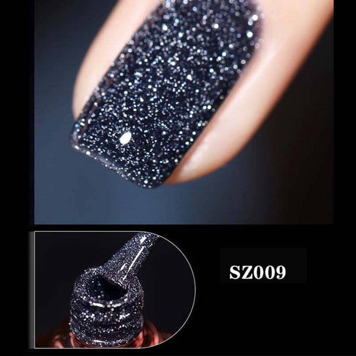 Dame høj-densitet glitter gel polish, skinnende pink nuance, 8 ml flaske, elegant gel neglelak til hjemmebrug.