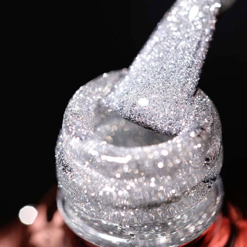 Dame høj-densitet glitter gel polish, skinnende pink nuance, 8 ml flaske, elegant gel neglelak til hjemmebrug.