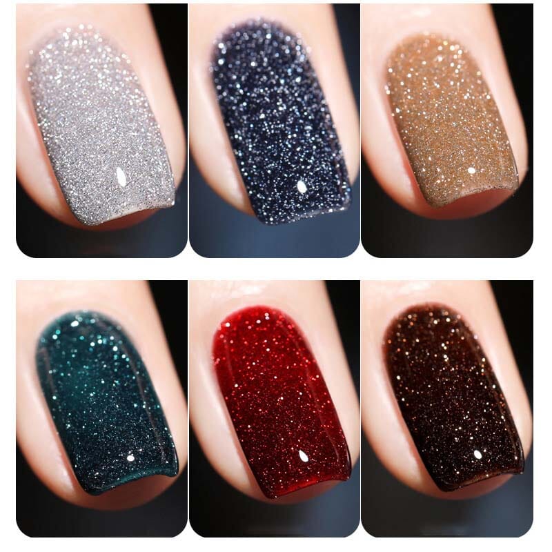 Dame høj-densitet glitter gel polish, skinnende pink nuance, 8 ml flaske, elegant gel neglelak til hjemmebrug.