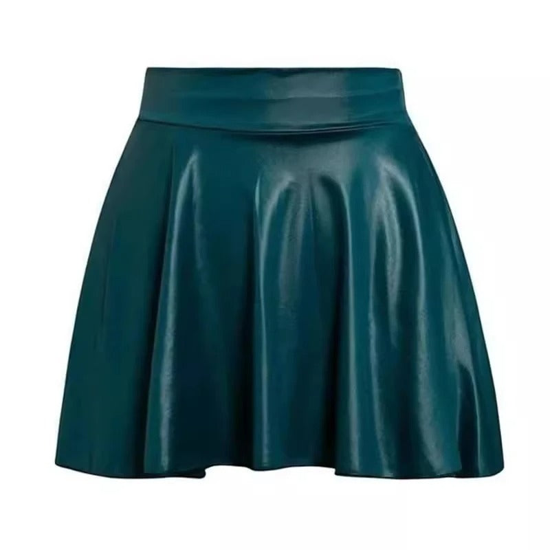 Dame plisseret nederdel med høj talje, sort, elegant midi-længde, velegnet til fest eller hverdag.