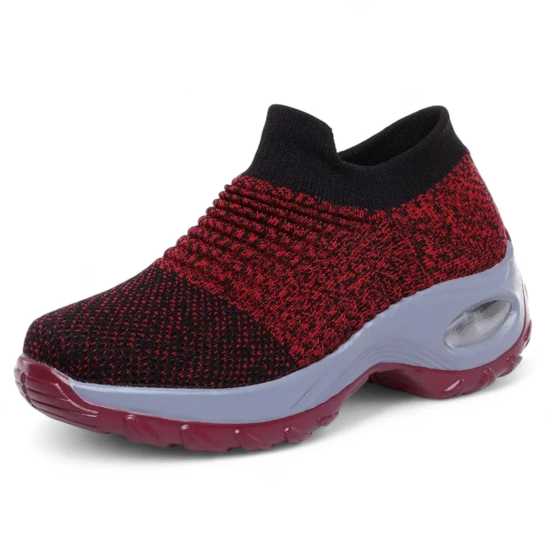 Damehøjde-øgende sneakers, slidstærkt stof, gummisål, moderne stil, grå, tilpasningsdygtig og ergonomisk.