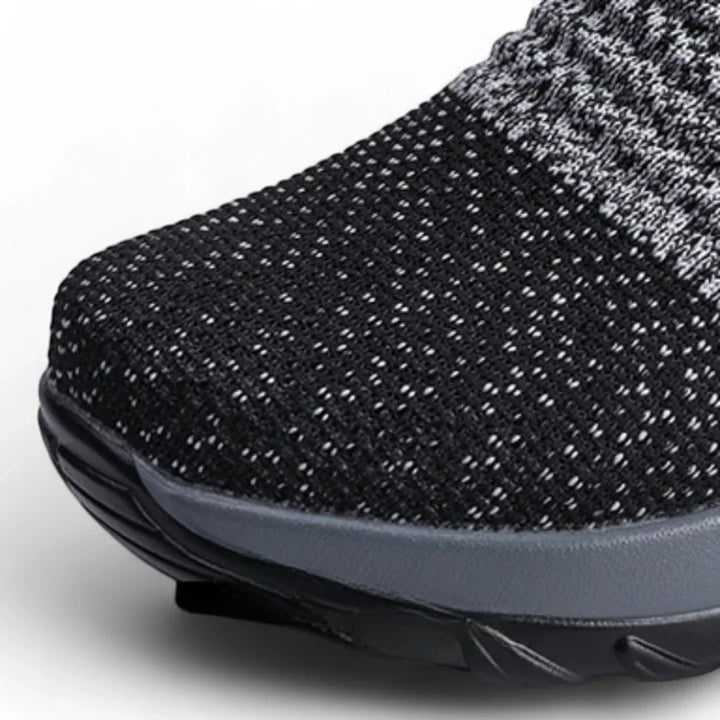 Damehøjde-øgende sneakers, slidstærkt stof, gummisål, moderne stil, grå, tilpasningsdygtig og ergonomisk.