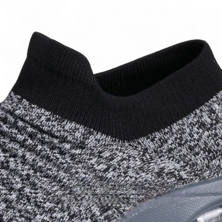 Damehøjde-øgende sneakers, slidstærkt stof, gummisål, moderne stil, grå, tilpasningsdygtig og ergonomisk.