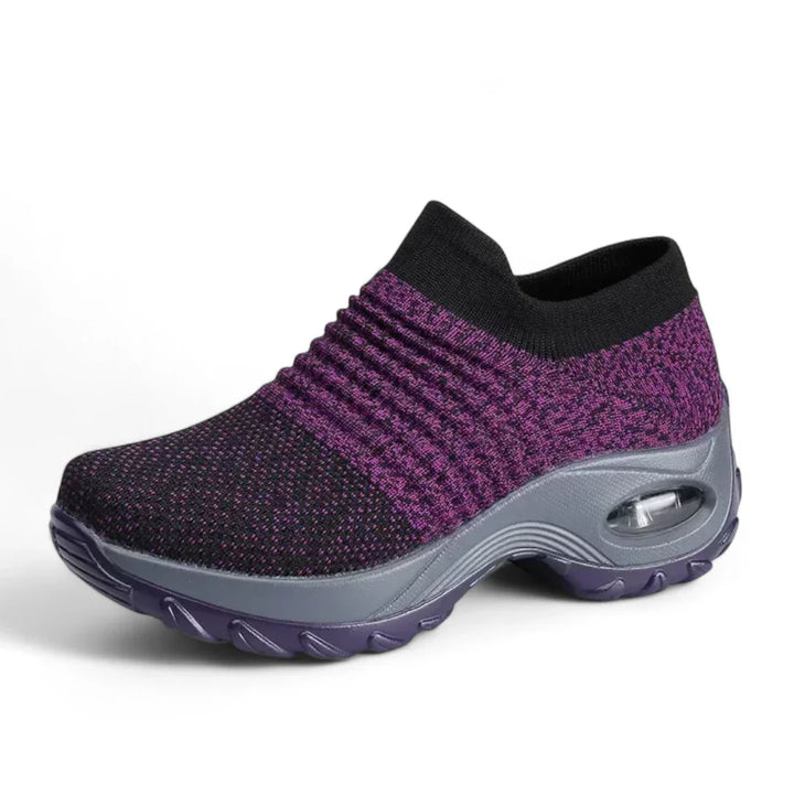 Damehøjde-øgende sneakers, slidstærkt stof, gummisål, moderne stil, grå, tilpasningsdygtig og ergonomisk.