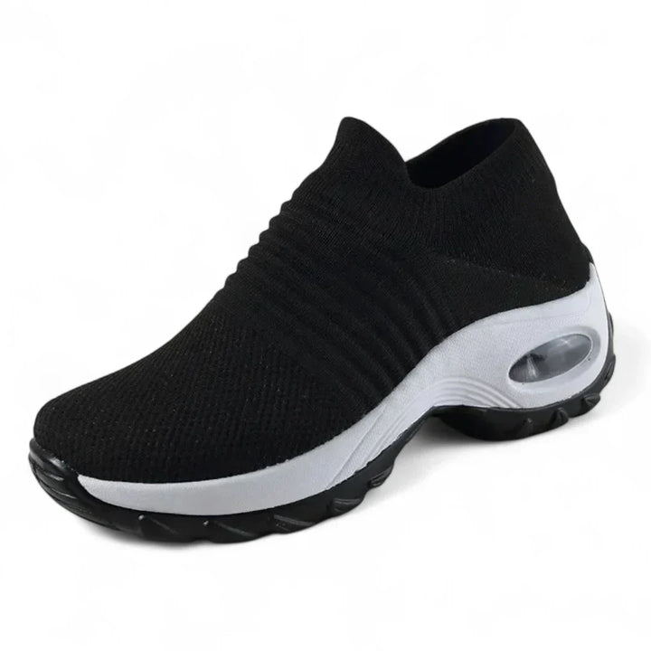 Damehøjde-øgende sneakers, slidstærkt stof, gummisål, moderne stil, grå, tilpasningsdygtig og ergonomisk.