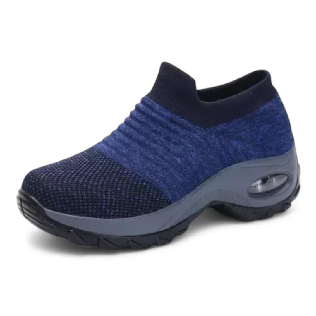 Damehøjde-øgende sneakers, slidstærkt stof, gummisål, moderne stil, grå, tilpasningsdygtig og ergonomisk.