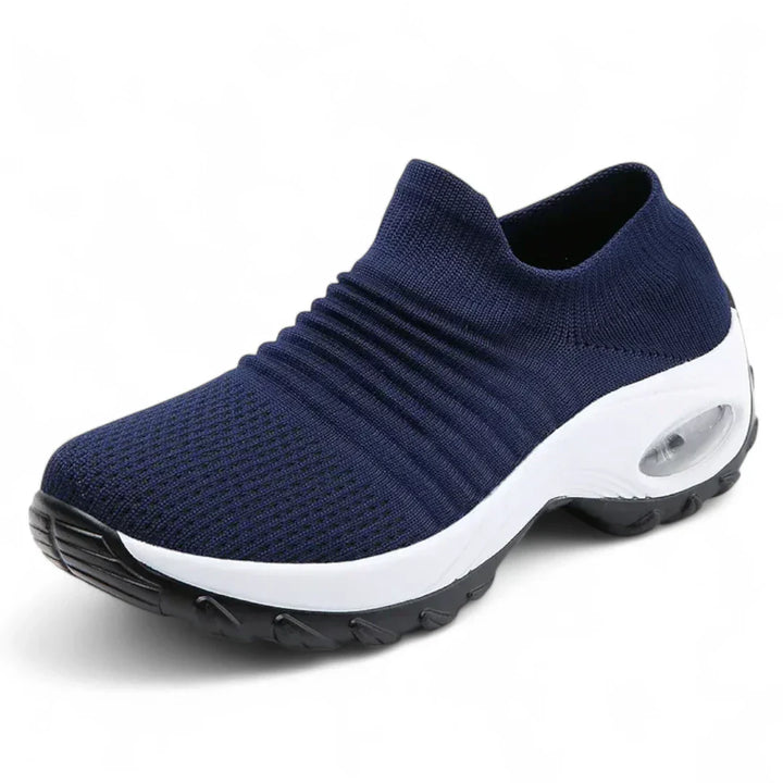 Damehøjde-øgende sneakers, slidstærkt stof, gummisål, moderne stil, grå, tilpasningsdygtig og ergonomisk.