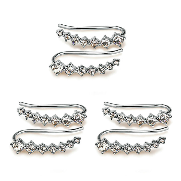 Naisten korvakorut, seitsemän tähden muotoilu, kulta ja hopea, tyylikkäät ja hienosti viimeistellyt, täydellinen lisä asuun.