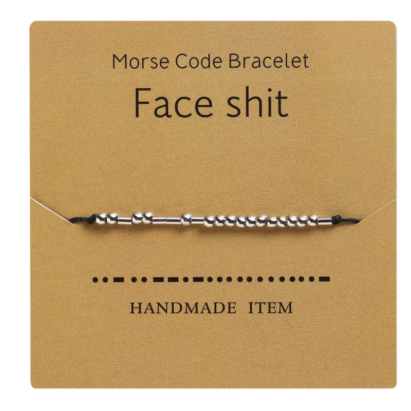 Dame håndvævet kobber armbånd, morse kode besked, elegant og holdbart supplement til din daglige påklædning.