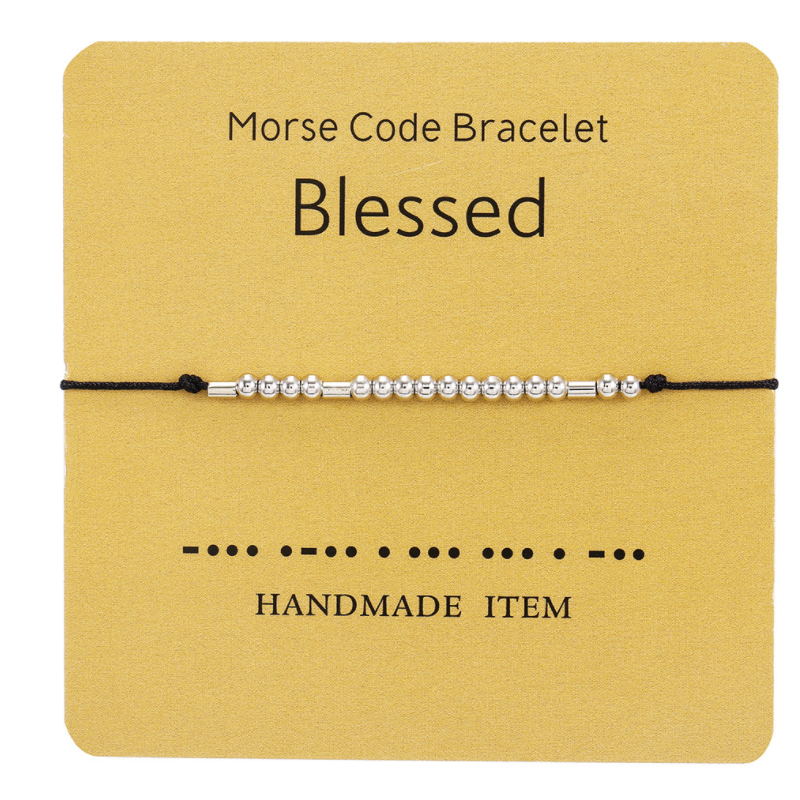 Dame håndvævet kobber armbånd, morse kode besked, elegant og holdbart supplement til din daglige påklædning.