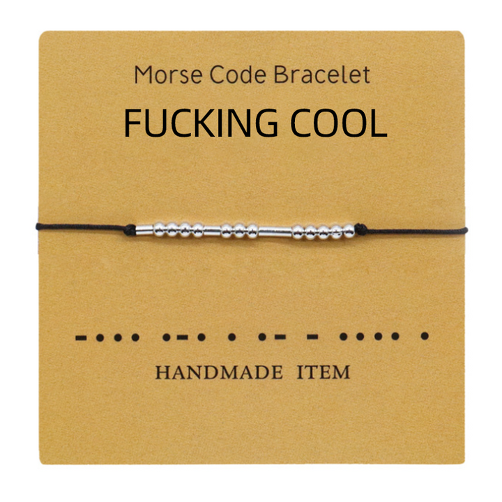 Dame håndvævet kobber armbånd, morse kode besked, elegant og holdbart supplement til din daglige påklædning.