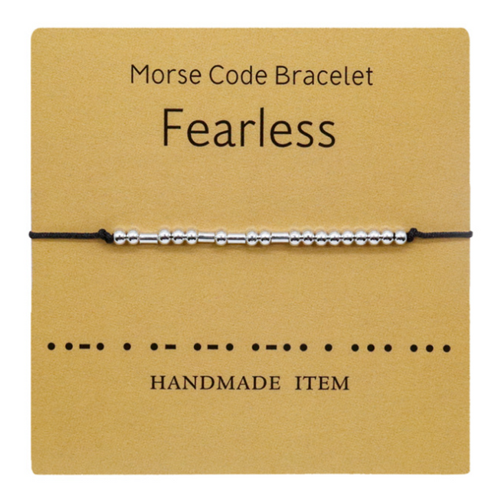 Dame håndvævet kobber armbånd, morse kode besked, elegant og holdbart supplement til din daglige påklædning.