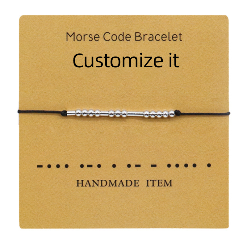 Dame håndvævet kobber armbånd, morse kode besked, elegant og holdbart supplement til din daglige påklædning.