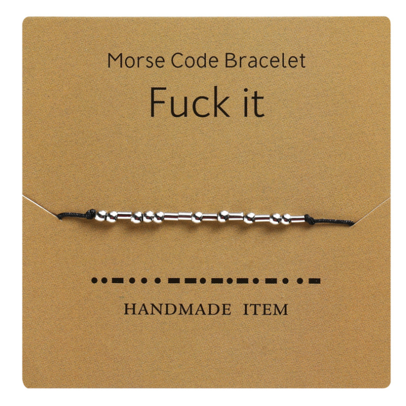 Dame håndvævet kobber armbånd, morse kode besked, elegant og holdbart supplement til din daglige påklædning.