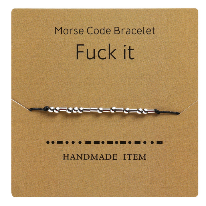 Dame håndvævet kobber armbånd, morse kode besked, elegant og holdbart supplement til din daglige påklædning.