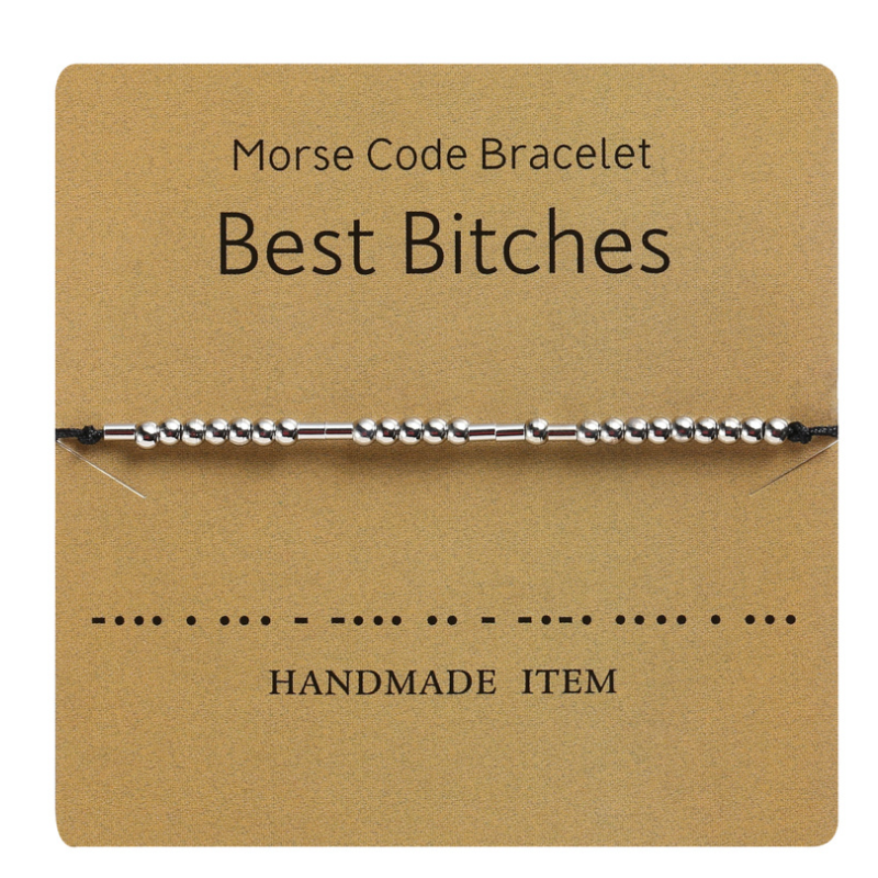 Dame håndvævet kobber armbånd, morse kode besked, elegant og holdbart supplement til din daglige påklædning.