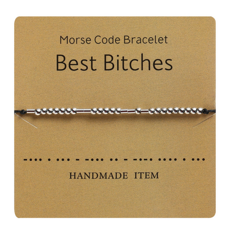 Dame håndvævet kobber armbånd, morse kode besked, elegant og holdbart supplement til din daglige påklædning.