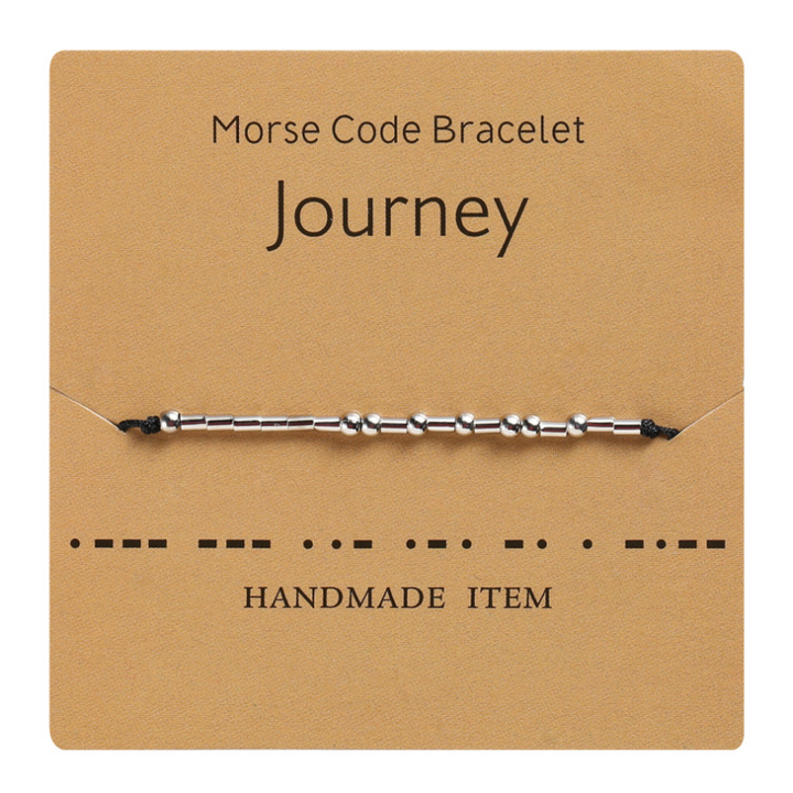 Dame håndvævet kobber armbånd, morse kode besked, elegant og holdbart supplement til din daglige påklædning.