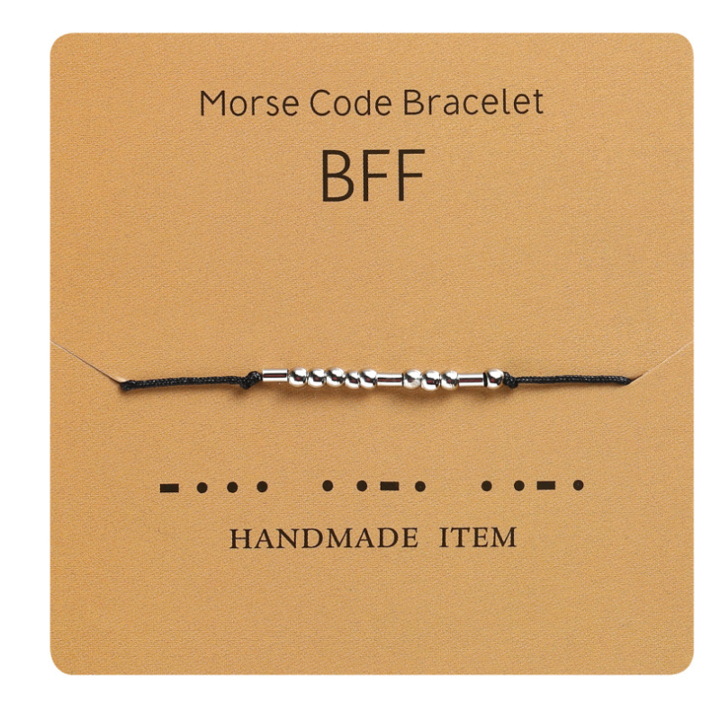 Dame håndvævet kobber armbånd, morse kode besked, elegant og holdbart supplement til din daglige påklædning.
