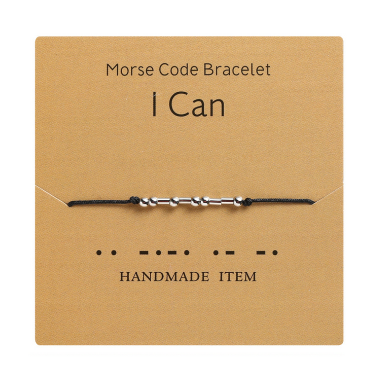 Dame håndvævet kobber armbånd, morse kode besked, elegant og holdbart supplement til din daglige påklædning.