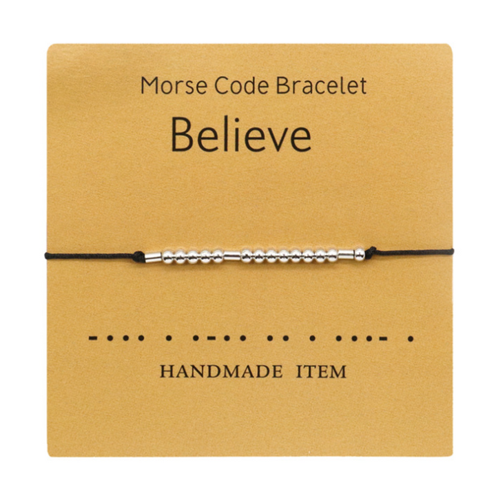 Dame håndvævet kobber armbånd, morse kode besked, elegant og holdbart supplement til din daglige påklædning.